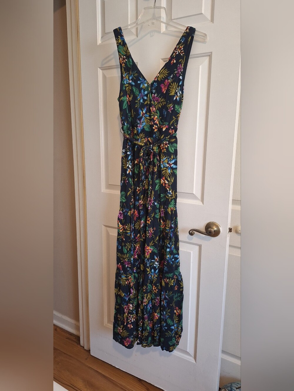 Willow & Clay Navy Floral Maxi Dress with Multicolor Print